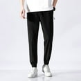 thumbnail image 4 of Hauaitttt Mens Guard Pants Loose Ice Silk Solid Sports Leggings Flat Front Pants Mens Big and Tall Little Fuzzy Mens Scrub Pants with Pockets Trousers Men 10 M Loose Pants with 6 Men Men's Open Leg, 4 of 9