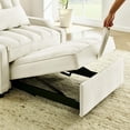 thumbnail image 5 of Tabaray Sleeper Chair Bed, Velvet Pull Out Lounger Sofa Bed w Storage Pocket and Pillow,  3 in 1 Convertible Modern Single Sofa Bed Armchair Couch for Living Room, Bedroom, Guest Room, RV Car Beige, 5 of 8