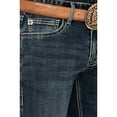 thumbnail image 2 of Rock & Roll Denim Men's Hooey By And Revolver Dark Vintage Wash Slim Straight Reflex Dark Medium Wash 32W x 30L  US, 2 of 4