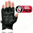 thumbnail image 2 of Milwaukee Leather SH461 Women's Black Leather Gel Palm Fingerless Motorcycle Hand Gloves 3X-Large, 2 of 7