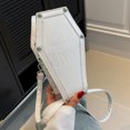 thumbnail image 1 of Bolso cruzado para mujer con forma de ataúd, bolso de mano de PU, bolso de teléfono, bolso de compras (blanco), 1 of 9
