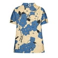 thumbnail image 5 of Summer Tops Viikei Womens Tops Short Sleeve Pullover,Womens Plus Size Tops Clearance,Women's Ladies Fashion Casual Cropped Short Sleeve Printing Loose Shirt Blouse Top Blue XXXXL, 5 of 5
