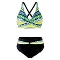 thumbnail image 3 of Hvot&aat Women's Two Piece Swimsuits Wrap Front Bikini Fashionable Printed V Neck Padded Crisscross Tie Back Bathing Suit, 3 of 3