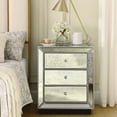 thumbnail image 2 of 16.5" D Silver Mirrored 3 - 4 Drawer Chest for Bedroom, Easy to Maintain, 2 of 7