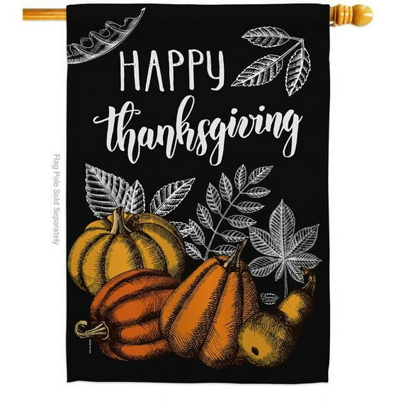 Ornament Collection 28 x 40 in. Suzani Thanksgiving House Flag with Fall Double-Sided Decorative Vertical Flags Decoration Banner Garden Yard Gift