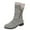 Gray, variant on Fesfesfes Womens Boots Vintage Winter Zipper Mid-Calf Lace Up Slip On Retro Ladies Shoes 6(37)