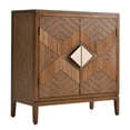 thumbnail image 3 of Ahokua Mid-Century Modern Accent Cabinet with Geometric Inlay Doors, 2-Door Storage Sideboard with Adjustable Shelf for Living Room, Entryway or Dining Room, 3 of 9