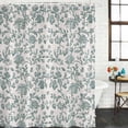 thumbnail image 2 of Xipuska Farmhouse Shower Curtain - Water Repellent Fabric Shower Curtains Washable, Teal Blue Green Vintage Flower Leaf Plant Decorative Polyester Cloth Bathroom Curtains Modern Bath Decor 36"x72", 2 of 6