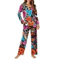 thumbnail image 3 of Renewold Winter Pajama for Women Valentine's Day Gifts 2 PCS Thermal Hearts Long Sleeve Top & Pants Bottom with Pockets Lightweight Button Sleepwear Lounge Set Size XS, 3 of 6