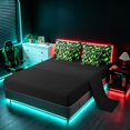 thumbnail image 5 of Manfei Black Bright Green Full Size Bedding Sets, Gradient Wave Striped Full Size Bed in a Bag, Black Reversible 7-Piece, 5 of 6