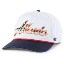 Men's '47 White Atlanta Braves Patriotic Overhand Hitch Adjustable Hat