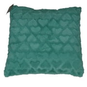 Brunton Green Embossed Sweet Heart Throw Pillow Accent Cushion