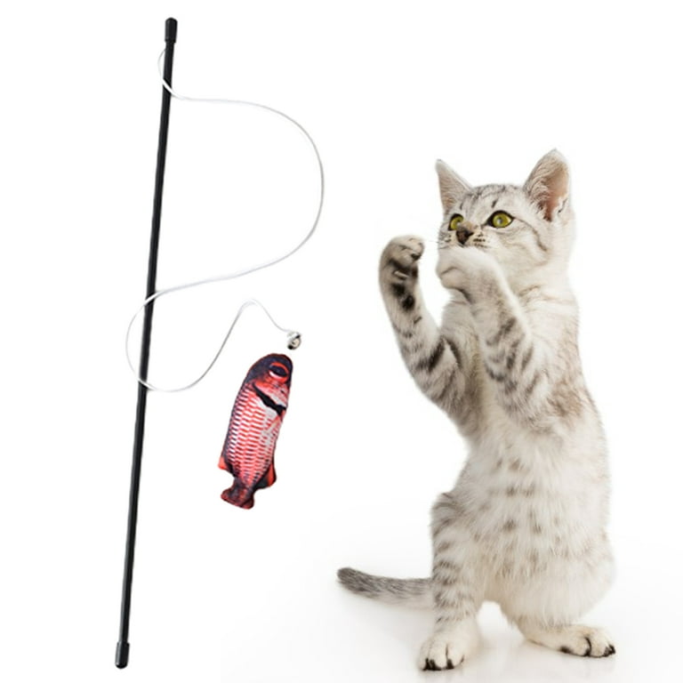 XWQ Cat Stick Toy Resistant to Bite Stress Relief Long Fishing Rod Cat  Teaser Toy Pet Supplies 