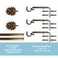 thumbnail image 3 of Urbanest Pinecone 3/4" Farmhouse Telescoping Curtain Rod – Adjustable Metal Window Curtain Rod with Decorative Finials, Heavy-Duty & Extendable Drapery Rod, 48"-84", Renaissance Gold, 3 of 6