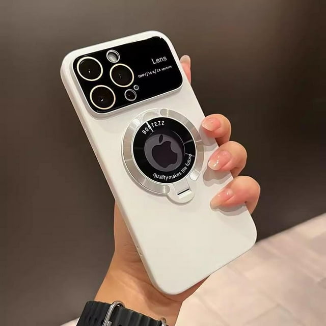 Suitable For IPhone16promax Standard Leakage Magnetic Bracket, Anti-fall Wear-resistant, Frosted PC Protective Sleeve-sebneei