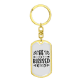 thumbnail image 4 of Be Blessed Stainless Steel or 18k Gold Premium Swivel Dog Tag Keychain, 4 of 10