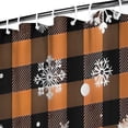 thumbnail image 3 of Orange and Black Plaid Christmas Snowflake Pattern Shower Curtain 72"x72" ,Bathroom Decorative Shower Curtains Set with 12 Hooks,Modern Waterproof Washable Shower Curtain, 3 of 6