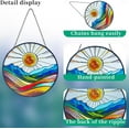 thumbnail image 3 of Artistic Colorful Sunrise Stained Glass Suncatcher - Window Wall Hanging Ornament Hand-Painted Glass Panel Sun Catcher - Decoration for Home Garden Christmas Party Wedding Housewarming Gifts, 3 of 5