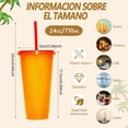 thumbnail image 2 of Vasos Reutilizables de Plástico con Tapas y Popotes, 710 ml - Vasos con Purpurina para Fiestas, Bodas, Reuniones, Oficina y Regalo, 2 of 4