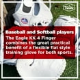 thumbnail image 5 of Eagle KK 4-Finger Baseball Training Glove -Durable Leather Infield Flat Mitt for Right & Left Handed Men & Women - Ideal for Infielders & Players - Perfect for Fielding Drills & Practice, White, 5 of 6