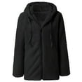 thumbnail image 6 of BYHONG Womens Ladies Warm Coat Jacket Winter O-neck Solid Long Outerwear Women's Jackets Black XXL, 6 of 7
