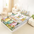 thumbnail image 4 of Erosebridal Cute Rabbit Kids Twin Sheet Sets,Cartoon Gnome Colorful Easter Eggs Bedding For Girls Teens 3-Piece, 4 of 6