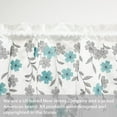 thumbnail image 3 of DriftAway Isabella Faux Silk Embroidered Crafted Flower Door Panel Sidelight Rod Pocket Room Darkening with Bonus Adjustable Tieback 50 Inch by 72 Inch Plus 1.5 Inches Header Single Ivory Blue, 3 of 6