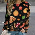 thumbnail image 2 of Fun Pizza Womens Oversized Sweatshirts Hoodies Crewneck Casual Tops Comfy FallWinter Clothes 2024, 2 of 7