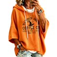 thumbnail image 4 of Halloween Hoodies for Women Drawstring 3/4 Sleeve Trendy Print Hoodie Fall Clothes Crewneck Sweatshirts Loose Fit Trendy Tops Winter Clothing Daily Travel Outfits, 4 of 5