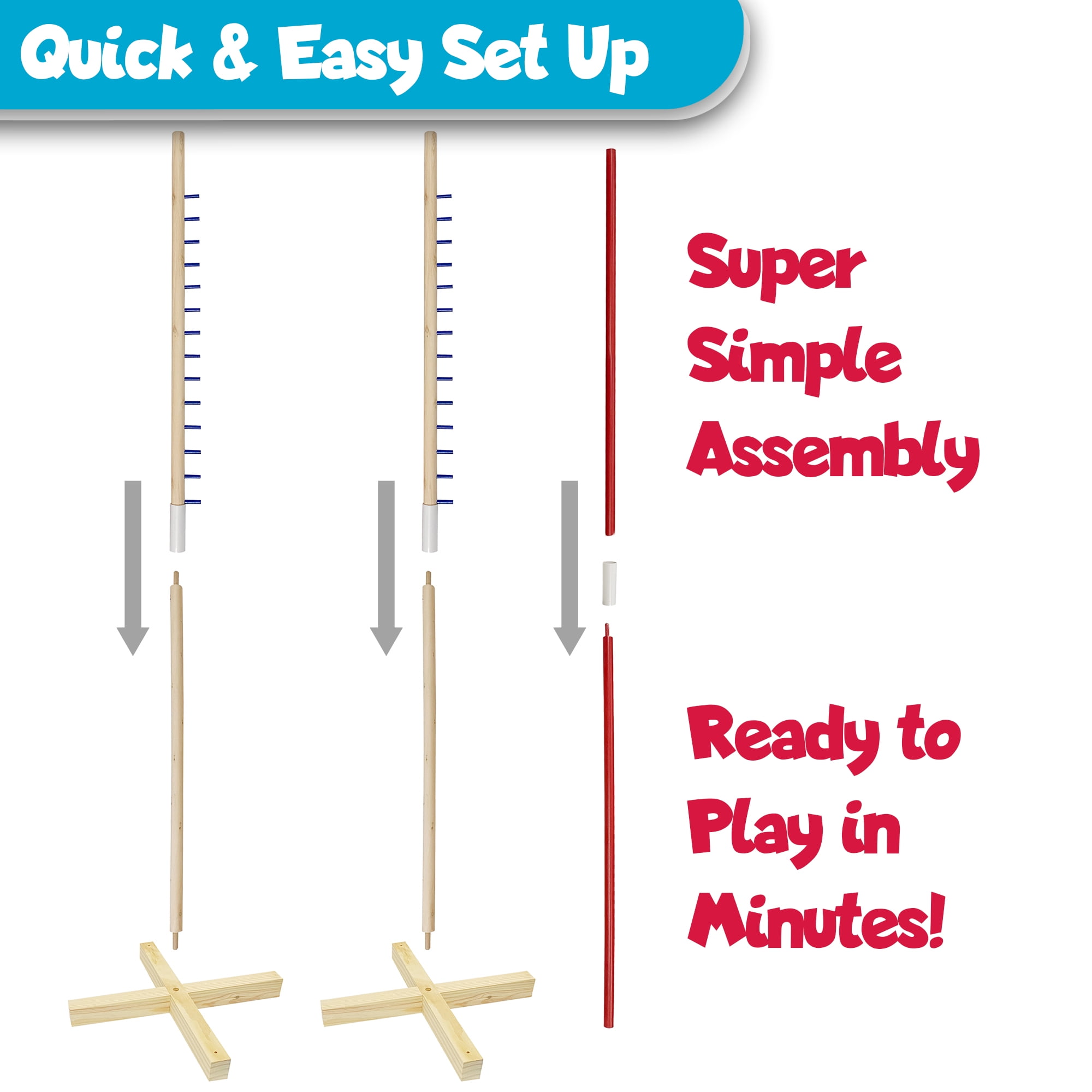 Sterling Games Wooden Limbo Pole Game for Adults and Kids, Simple Setup for Outdoor Luau Party