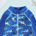 thumbnail image 4 of mgoYE Baby Girl Swimsuit 3-6 Months Infant Baby Boys Swimsuit One Piece Long Sleeve Rash Guard Zipper Bathing Suit Swimwear(Dark Blue,6-9 Months), 4 of 5