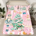 thumbnail image 2 of Manfei Girly Pink Christmas Full Size Sheets for Girls, Kawaii Fairy Tale Princess Bed Sheets, Royal Nutcracker Guard Sheet Sets, Lightweight Room Decor, 4-Piece, 2 of 7