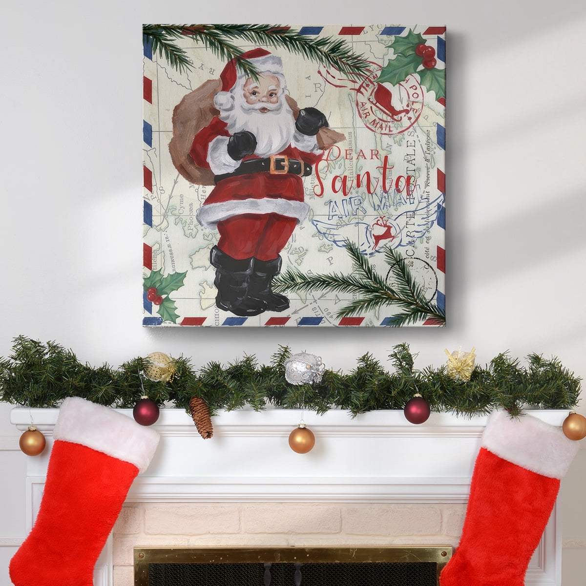Christmas Par Avion I- Gallery Wrapped Canvas