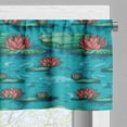 thumbnail image 3 of Ambesonne Botanical Window Valance, Lotus Flowers on the Lake, 54" X 18", Sea Blue Coral Green, 3 of 5
