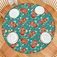 thumbnail image 2 of Round Fitted Tablecloth with Elastic Edges Fits 45"-52" Round Tables Pioneer Colorful Floral Waterproof Table Cover Washable Indoor and Outdoor for Party Kitchen Dinner Banquet Patio Picnic, 2 of 7