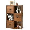 thumbnail image 1 of Costway 6-Cube Wooden Bookcase Storage Organizer with 3 Open Cubes 3 Drawers Rustic Brown, 1 of 10