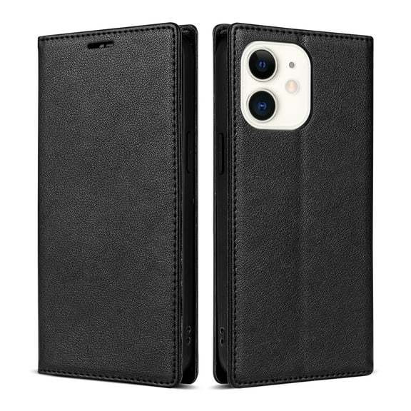 Dteck Case for iPhone 11, Business Style PU Leather Wallet Folio Case Magnetic Closure Kickstand Full Protection Case Compatible with iPhone 11,Black