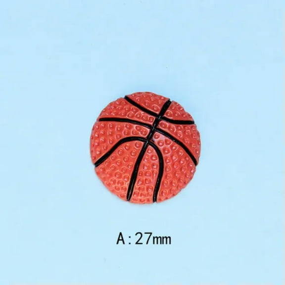 U8MO 10pcs Sport Ball Slime Beads Flatback Resin Charms for Scrapbooking Craft DIY-A Basketball