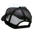 thumbnail image 3 of Embroidered Guitar Patched 5 Panel High Profile Poly Cotton Twill Mesh Trucker Cap - White Black OSFM, 3 of 5
