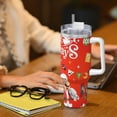 thumbnail image 6 of Lsque Mario Pattern 40 OZ Ice Bully Cup with Handle and Straw, Double Wall Stainless Steel Tumbler Travel Coffee Cup with Lid for Christmas Present, 6 of 8