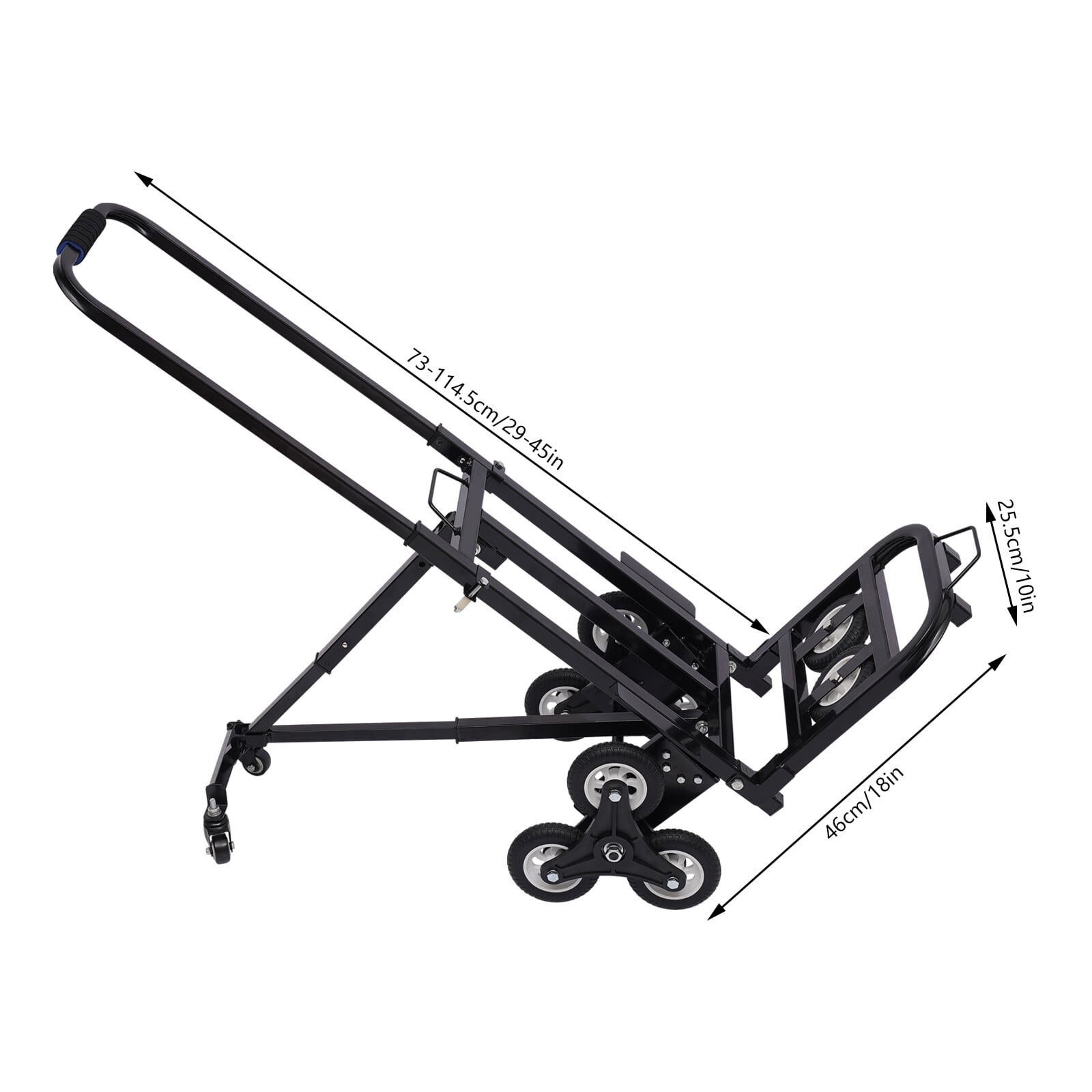 ToppiJoy Portable Stair Climbing Cart, Climbing Cart Hold up to 330lbs, Portable Stair Climber Hand Truck Heavy Duty with 10 Wheels Black