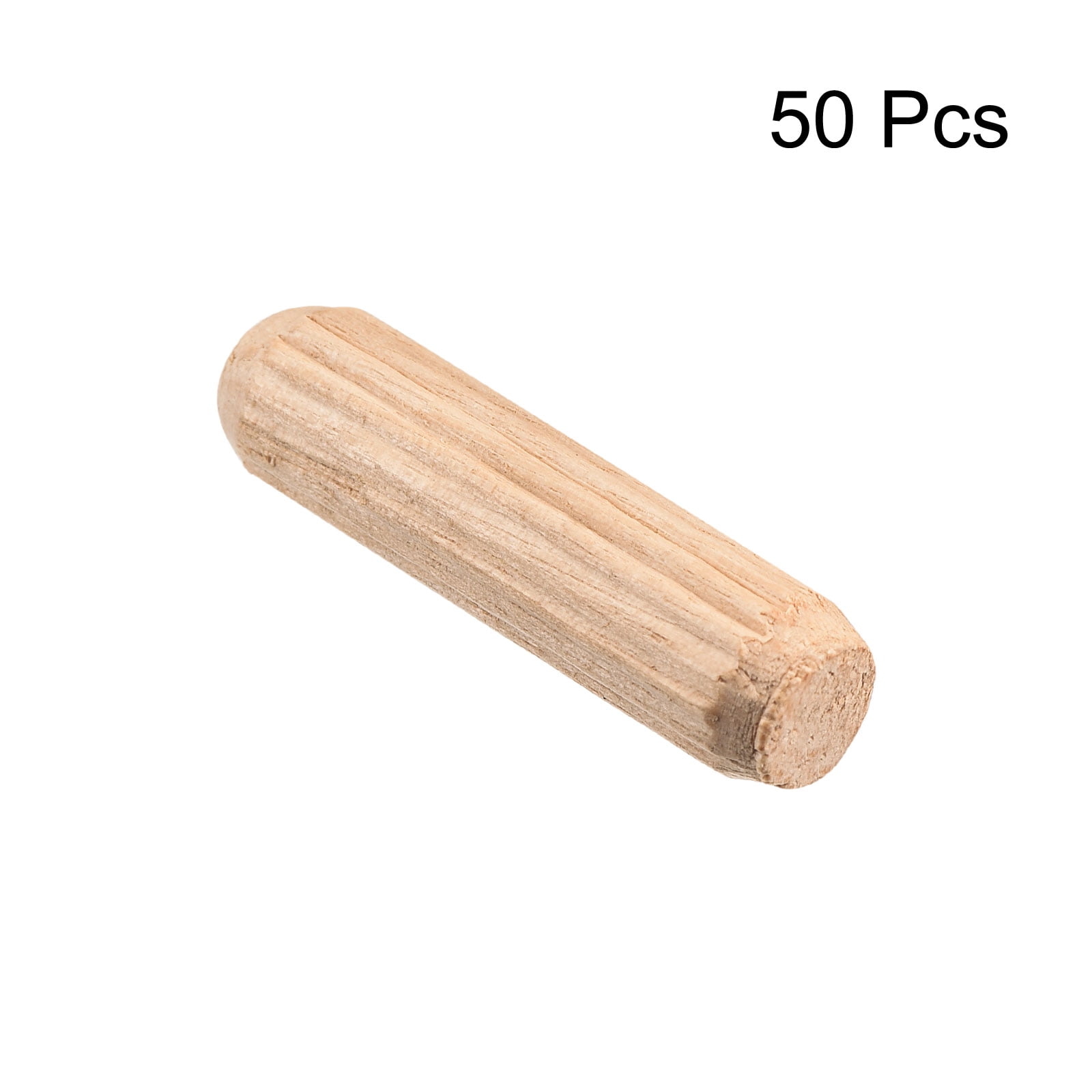 Rok Hardware Fluted Wood Dowels, Unglued, 1 x 5/16(8mm), 50 Pack