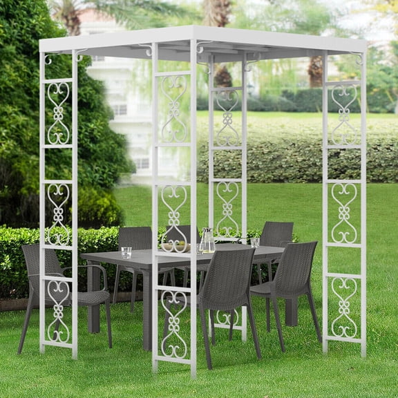 Large Garden Arch Metal Pergola Trellis Rose Archway Wedding Canopy Gazebo Decor
