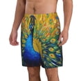 thumbnail image 2 of Pofeuu Peacocks Prin Men's Swim Trunks Quick Dry Bathing Suit Swimming Board Shorts Mesh Lining Beach Swimwear-Medium, 2 of 6