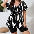 thumbnail image 5 of SwiftWear Women's Two Piece Rash Guard Short Sleeve Swim Shirts Built in Bra Plus Size Swimsuit with Boyshorts, 5 of 9