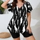 thumbnail image 5 of Trajes de baño Amzcrzy Tankini para mujer, trajes de baño, traje de baño de dos piezas con control de abdomen para mujer, traje de baño conservador de manga corta con cordón estampado, negro, XL, 5 of 9