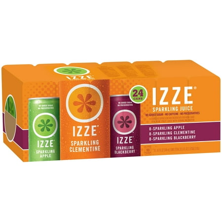 IZZE Sparkling Juice, 3 Flavor Variety Pack, 8.4 oz Cans, 24 Count