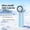 Blue, variant on Handheld Semiconductor Cooling Fan, Ice Compress Portable Mini Fan With RGB Light 3 Speed Adjustable, USB Rechargeable Silent Air Cooler, For Travel Commute Office Outdoor Use