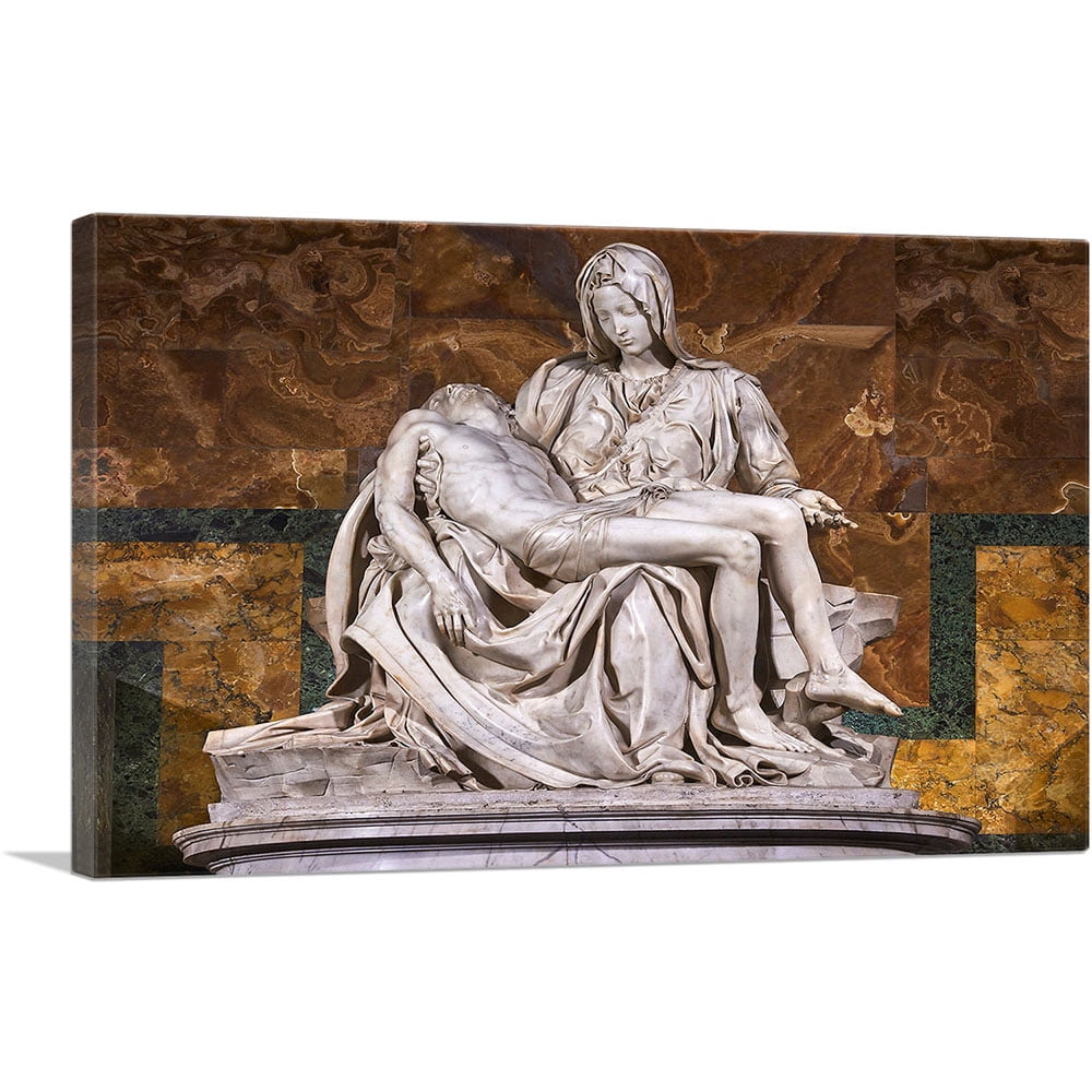 Michelangelo's Pieta Stretched Canvas Print – 12x18 Inches, Matte Finish, Ready To Hang