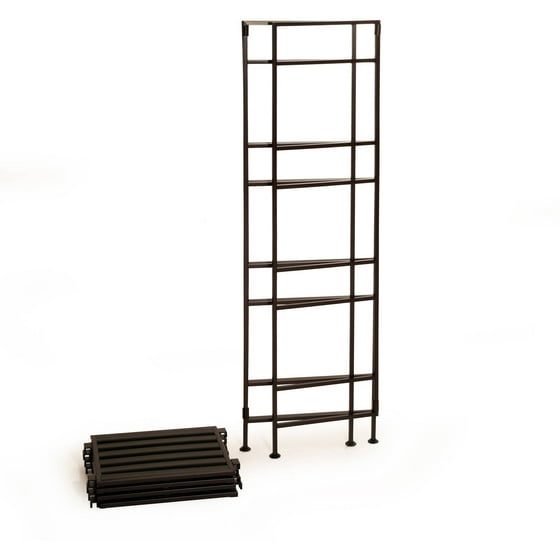 Seville Classics 4 Tier Square Resin Slatted Folding Shelf Tower Seville Classics 4 Tier Square Resin Slatted Folding Shelf Tower Com